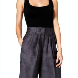 Bermuda Benetton Donna Lino Viscosa Multicolore 902 Taglia-0