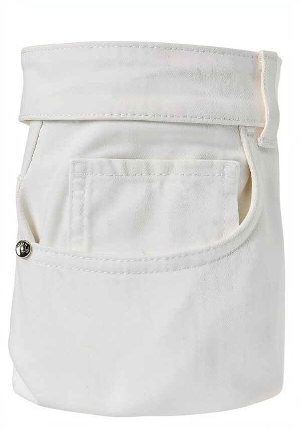 Pantaloni Donna Benetton 100% Cotone Bianco Neve-4