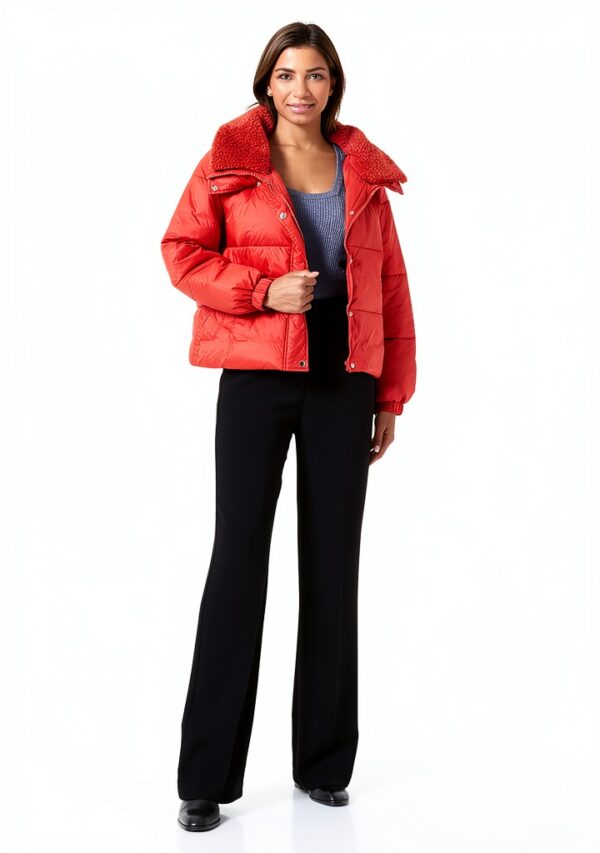 Giacca Benetton Donna Nylon Morbida Taglia 38 Rosso-1