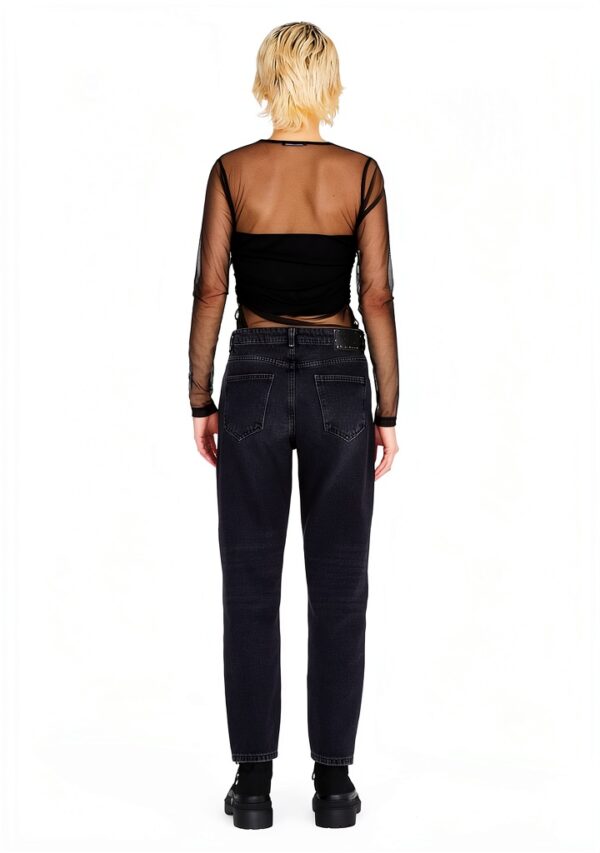 Jeans Benetton Donna 100% Cotone Taglia 34 Nero Denim-3