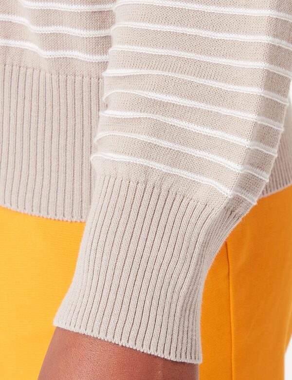 Maglione Benetton Donna Cotone Lavoro Lungo Beige-3