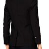 Giacca Benetton Donna Nero Poliestere Longline Doppio Petto-2
