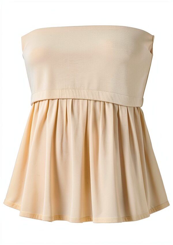 Benetton Donna Maglietta Comoda Vestibilità Regolare Beige-3