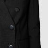 Giacca Benetton Donna Nero Poliestere Longline Doppio Petto-4