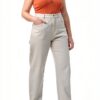Pantaloni Donna Benetton 100% Cotone Bianco Neve-1