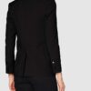 Giacca Benetton Donna Nero Poliestere Longline Doppio Petto-3