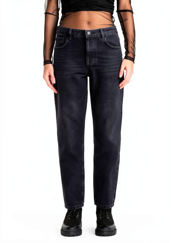 Jeans Benetton Donna 100% Cotone Taglia 34 Nero Denim-5