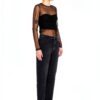 Jeans Benetton Donna 100% Cotone Taglia 34 Nero Denim-2