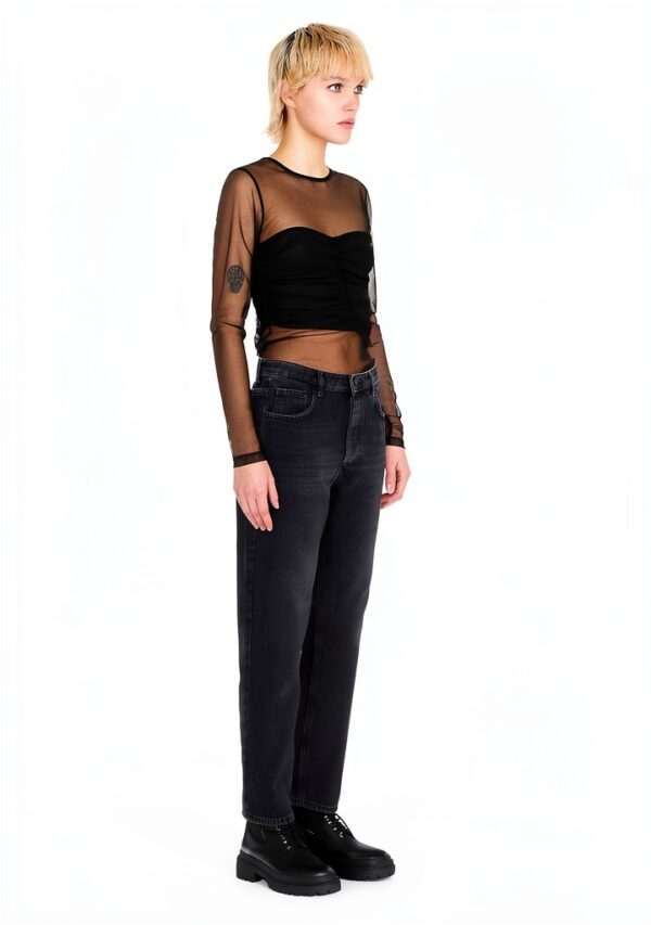 Jeans Benetton Donna 100% Cotone Taglia 34 Nero Denim-2
