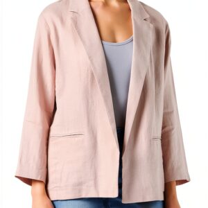 Giacca Benetton Donna Lino Antique Pink Taglia 42-0