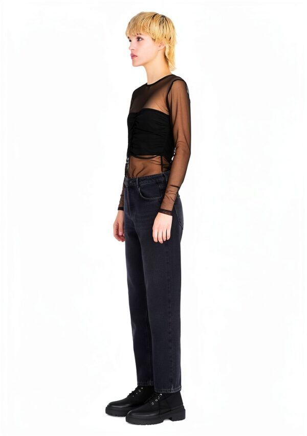 Jeans Benetton Donna 100% Cotone Taglia 34 Nero Denim-6