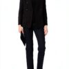 Giacca Benetton Donna Nero Poliestere Longline Doppio Petto-1