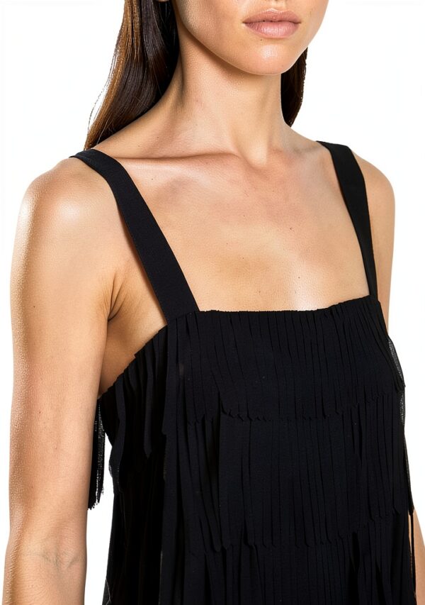 Benetton Top Donna Poliestere Nero Taglie S M L-4