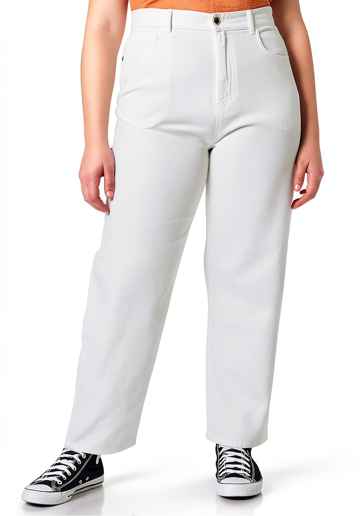 'Pantaloni donna Benetton in colore Bianco Neve su sfondo neutro'