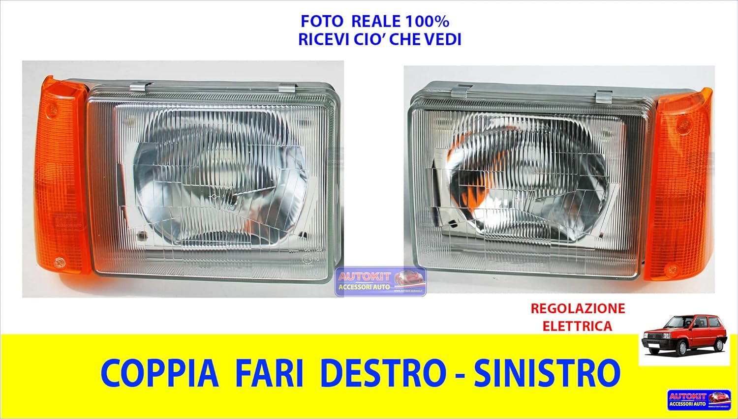 'Blocchi fari anteriori Autokit montati su Fiat Panda Trekking'
