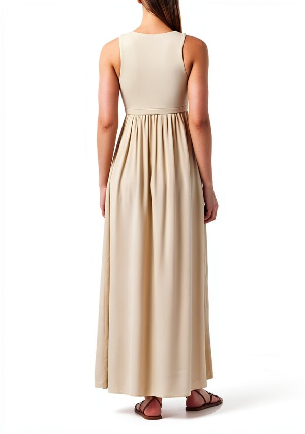 Benetton Donna Maglietta Comoda Vestibilità Regolare Beige-2