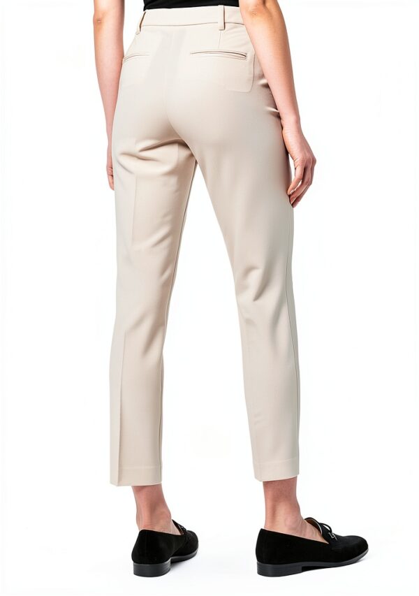 Benetton Pantaloni Donna Pieghe Gamba Tasche Francesi-2