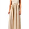 Benetton Donna Maglietta Comoda Vestibilità Regolare Beige-0