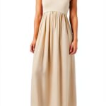 Benetton Donna Maglietta Comoda Vestibilità Regolare Beige-0
