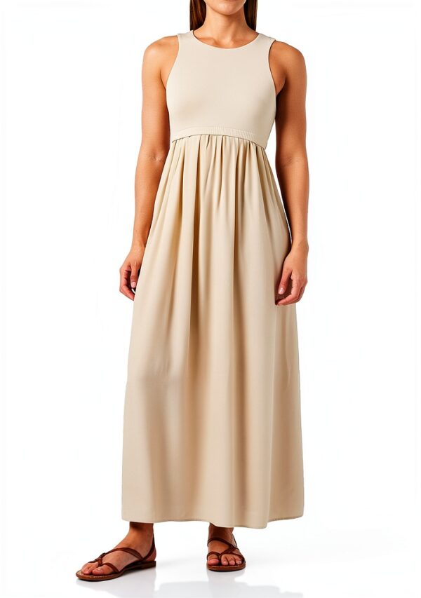 Benetton Donna Maglietta Comoda Vestibilità Regolare Beige-0