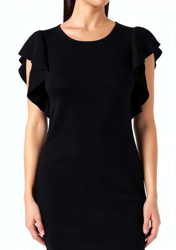 Dress Benetton Donna Nero XS Abito Elegante Casual-0