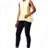 Maglietta senza maniche Benetton donna cotone lino-1