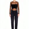 Jeans Benetton Donna 100% Cotone Taglia 34 Nero Denim-1