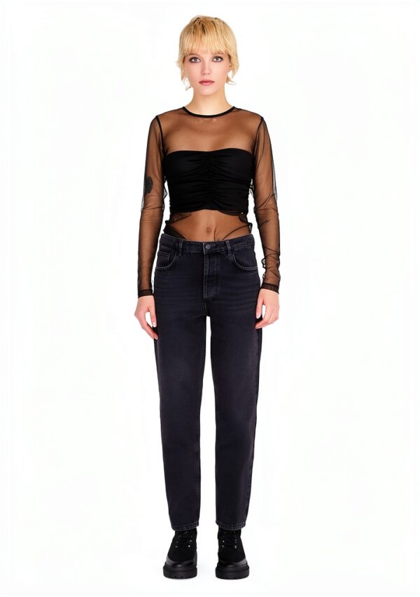 Jeans Benetton Donna 100% Cotone Taglia 34 Nero Denim-1