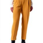 Pantaloni Benetton Donna Poliestere Colore Senape Taglia 40-0