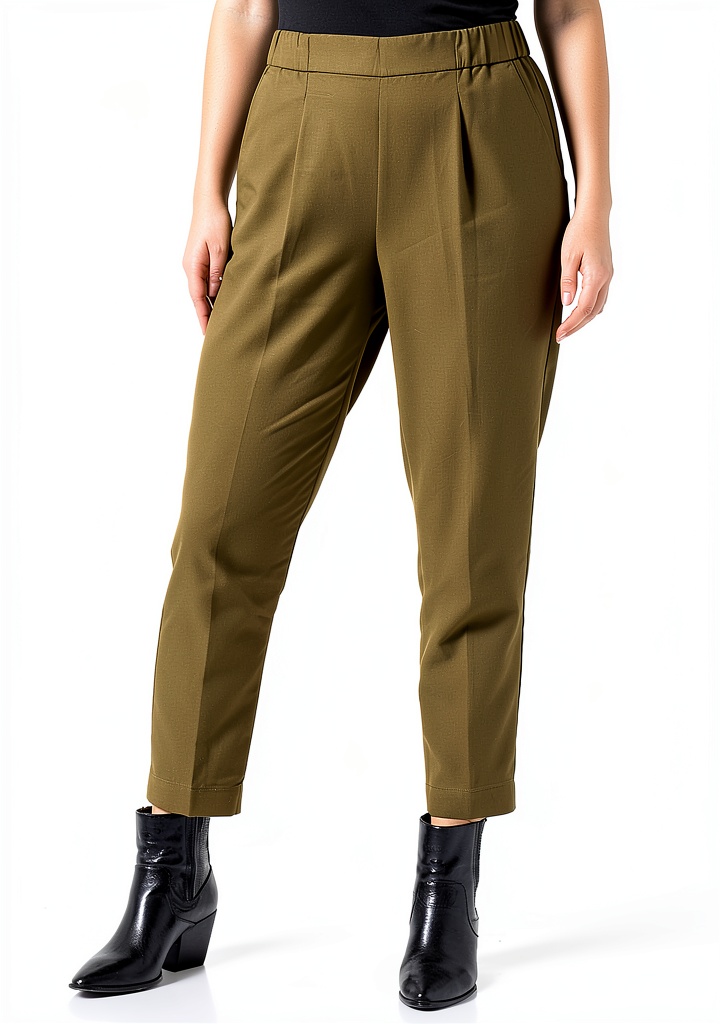 Pantaloni Benetton donna in verde militare su sfondo neutro