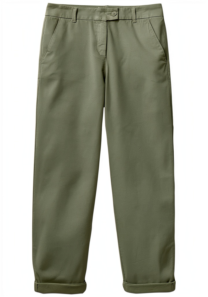 Pantaloni donna United Colors Benetton in colore cammello su sfondo neutro