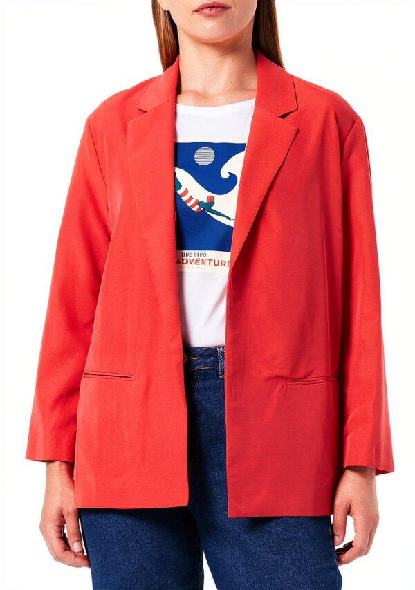 Sisley Giacca Donna Viscosa Poliestere Rosso Taglia 44