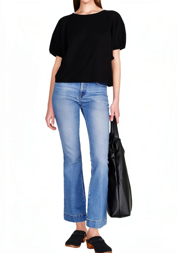 T-shirt donna Benetton 100% cotone nera taglia XS-0