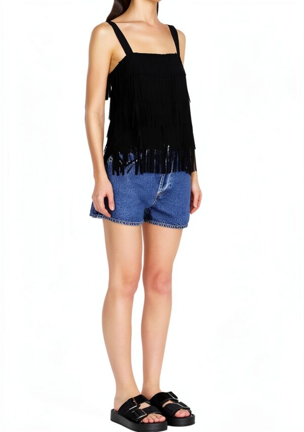 Benetton Top Donna Poliestere Nero Taglie S M L-2