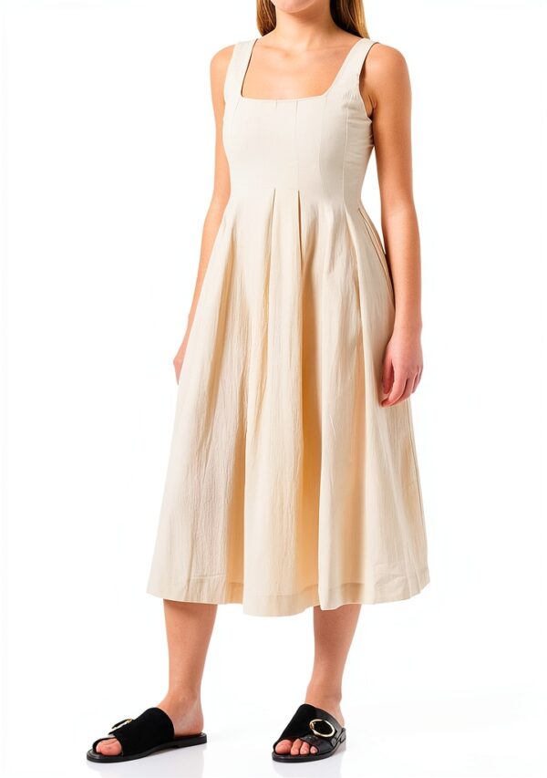 Sisley Vestito Donna Cotone Casual Taglia 38 Cream
