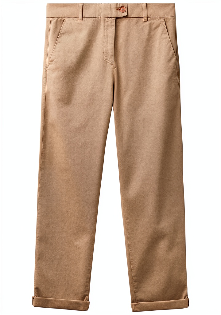 Pantaloni chino United Colors Benetton in colore cammello su sfondo neutro