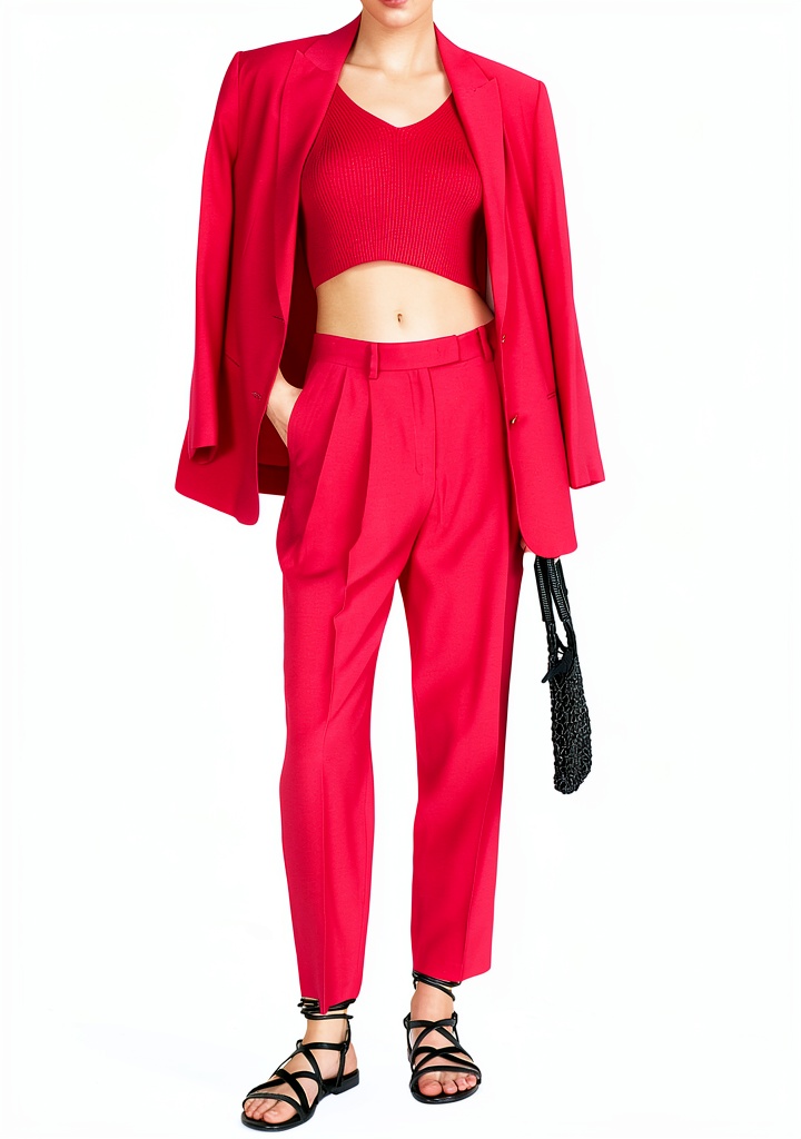 'Pantaloni donna Sisley in colore fucsia su sfondo neutro'