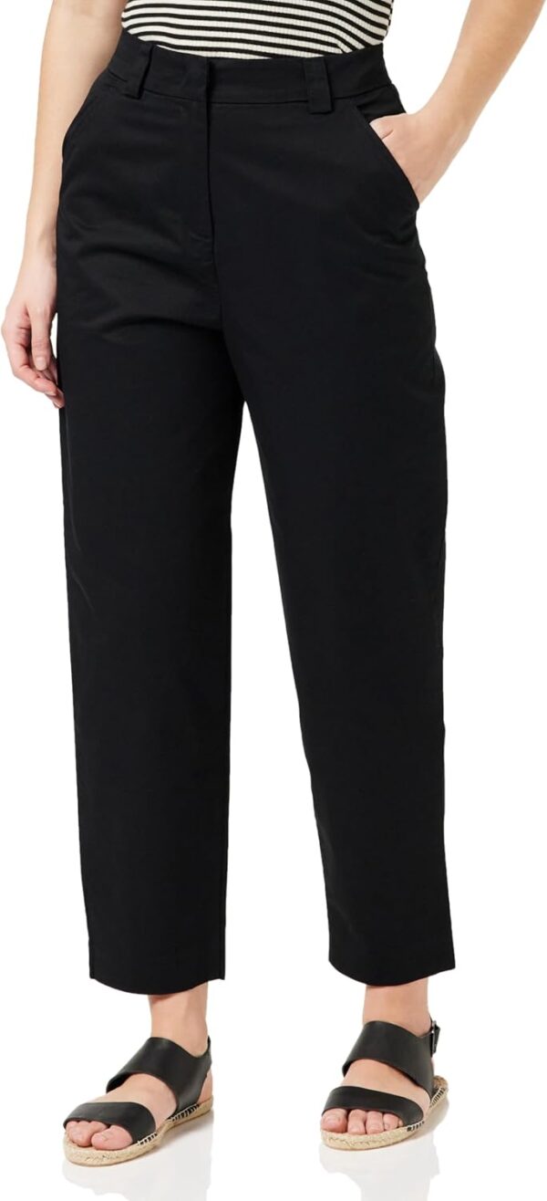 Pantaloni Benetton Donna 100% Cotone Colore Nero-0