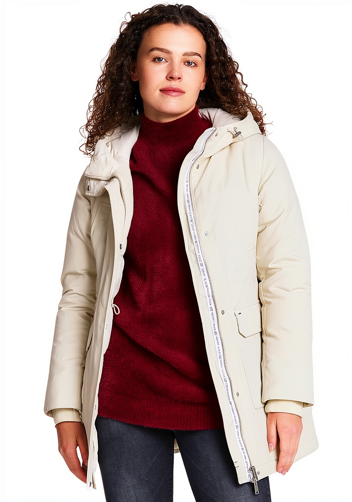 'Tommy Jeans Parka Donna indossata in contesto urbano'