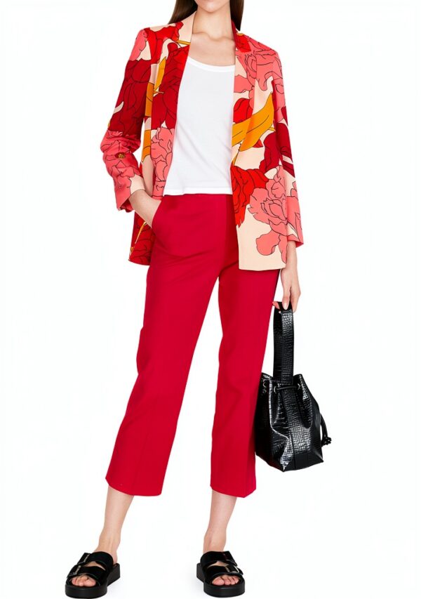 SISLEY Pantaloni Donna Fucsia Pieghe Vita Regolare Taglio