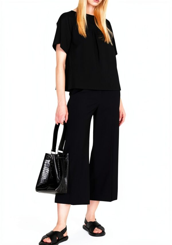 SISLEY Pantaloni Donna Viscosa Nero Taglia 38