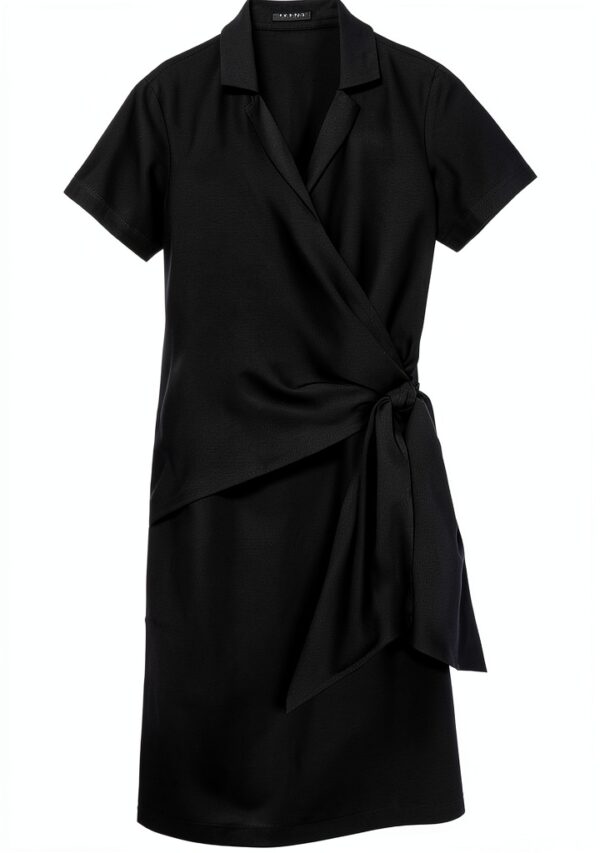 Sisley NAN Donna Abito Midi Viscosa Lino Nero Casual