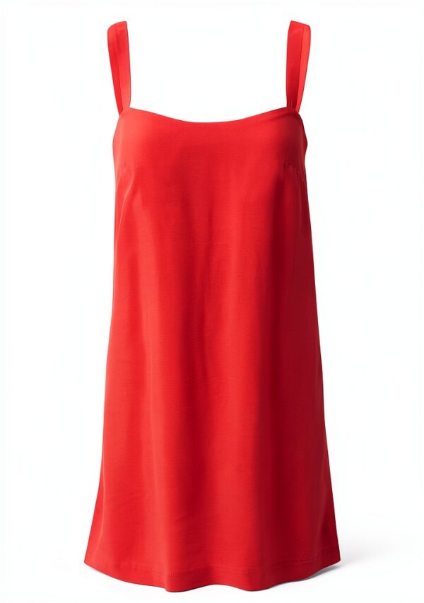 Vestito Donna SISLEY Viscose Casual Rosso Moda Italiana