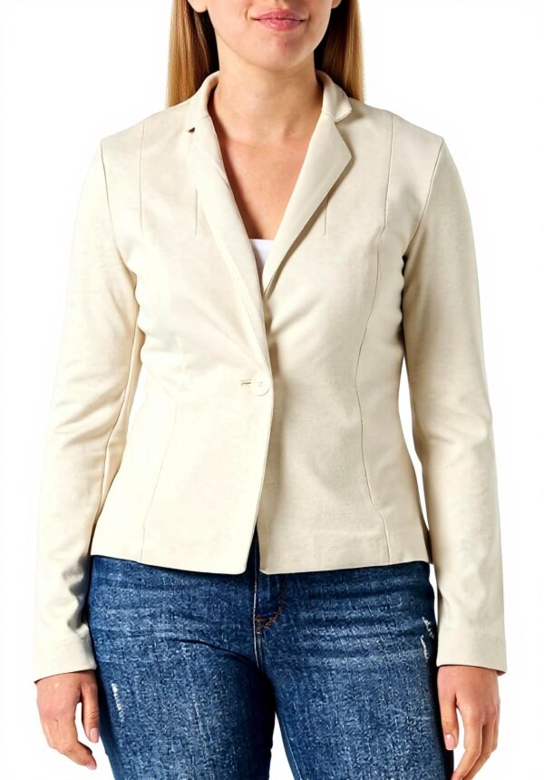 Sisley Giacca Donna Beige Taglio Normale Con Pulsante