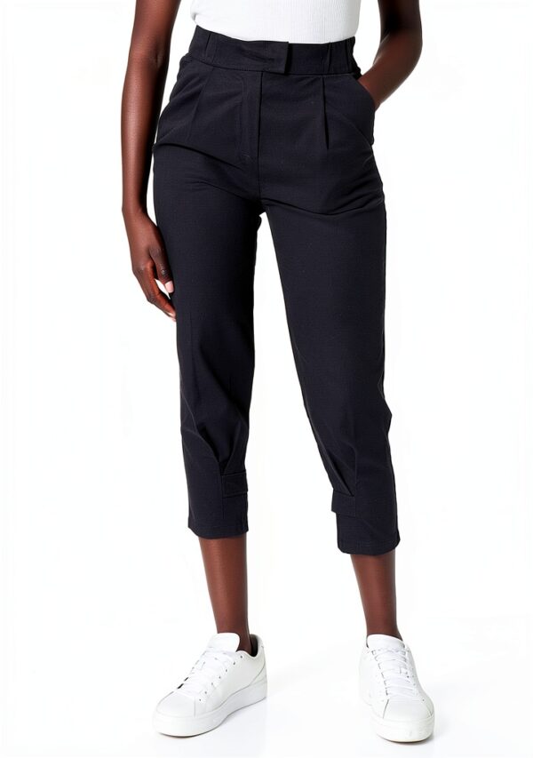 SISLEY Pantaloni Donna Nero Lyocell Cotone Taglia 38