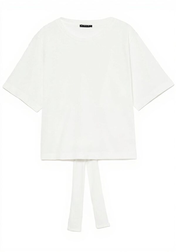 SISLEY T-Shirt Donna Cotone Maglietta Maniche Corte Bianco