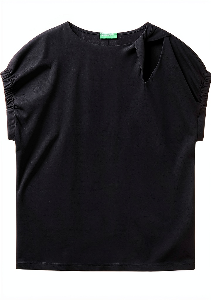 United Colors of Benetton T-Shirt Donna in cotone mercerizzato con nodo e cut-out