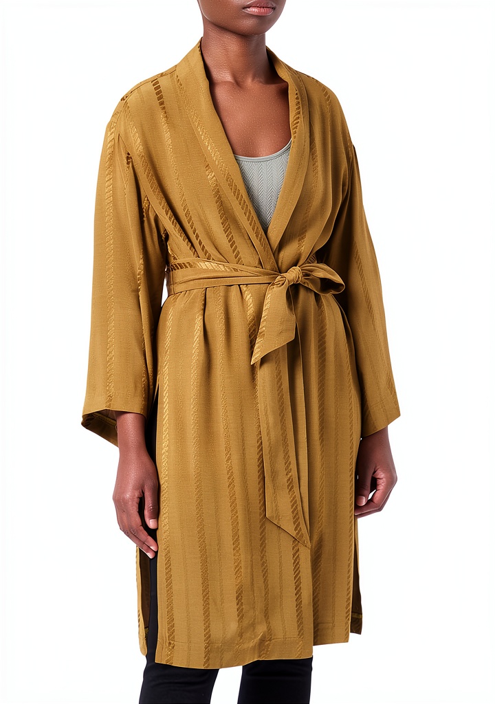 'Donna che indossa il cappotto trench SISLEY in un contesto urbano'