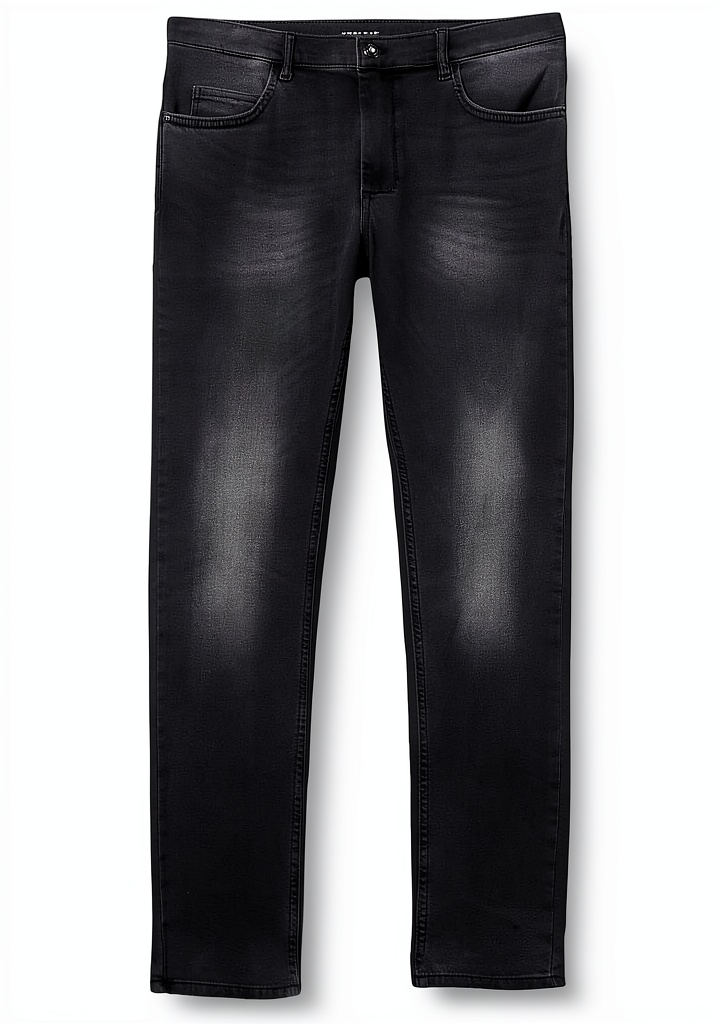 Jeans SISLEY uomo in denim nero indossati in contesto urbano