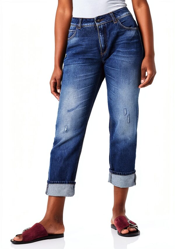 SISLEY Pantaloni Donna 100% cotone taglia 30 blu scuro